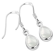 Mother of Pearl Drop Silver Earrings, e404